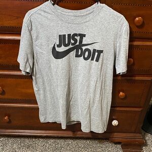 Nike Gray T-Shirt with Black Just Do It Logo